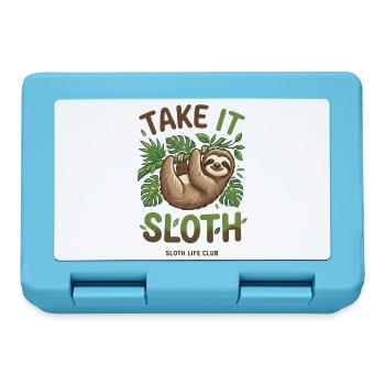 Take It Sloth – Gemütliches Faultier Geschenk - Brotdose - Saphirblau - Vorne