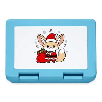 Festlicher Weihnachtsmann mit Geschenken - Brotdose - Saphirblau - Vorne