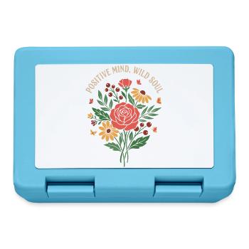 Positive Mind Wild Soul Blumendesign - Brotdose - Saphirblau - Vorne