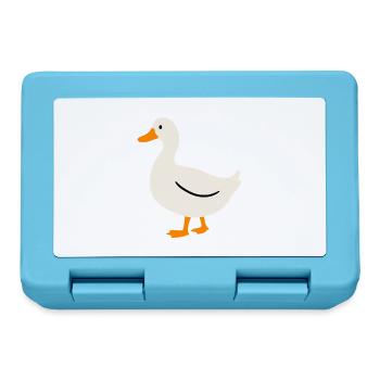 Ente Vogel Illustration Geschenkidee - Brotdose - Saphirblau - Vorne