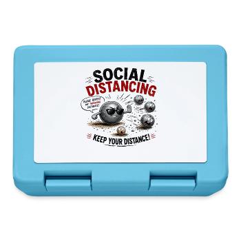  Social Distancing Please Respect My Throwing - Brotdose - Saphirblau - Vorne