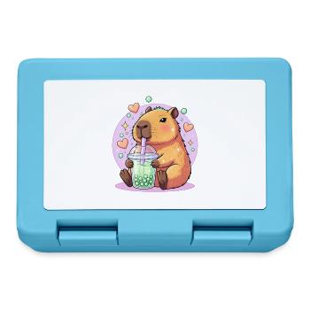 Kawaii Boba-Haustier mit Herz - Brotdose - Saphirblau - Vorne