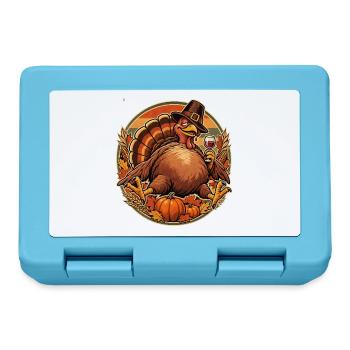 Thanksgiving Truthahn im Fresskoma - Brotdose - Saphirblau - Vorne