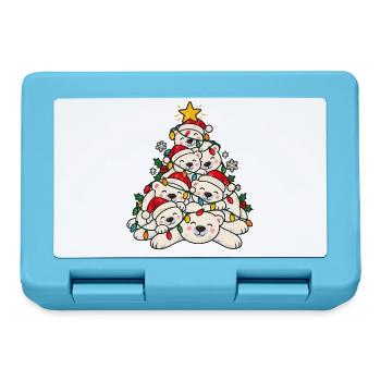 Eisbär Weihnachtsbaum lustige Tier Weihnachten - Brotdose - Saphirblau - Vorne