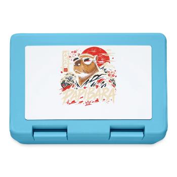  Papibara Capybara Japanische Welle Aufgehende - Brotdose - Saphirblau - Vorne