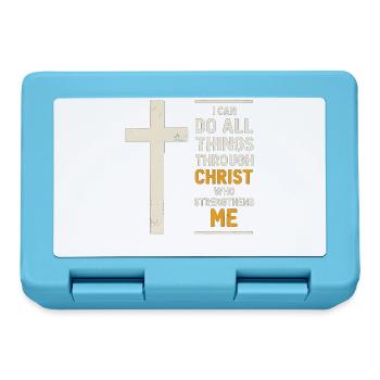 Ich kann alles durch Christus tun, der - Brotdose - Saphirblau - Vorne