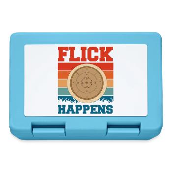 Flick Happens – Lustiges Crokinole Brettspiel - Brotdose - Saphirblau - Vorne