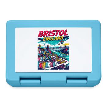 Retro Bristol England City Skyline Travel - Brotdose - Saphirblau - Vorne