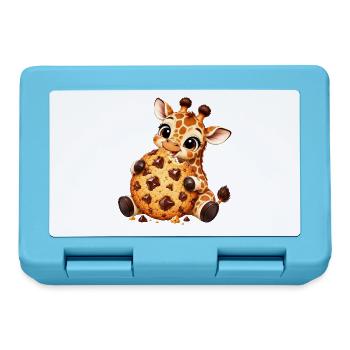 Süße Cartoon Giraffe mit Keks Naschen - Brotdose - Saphirblau - Vorne