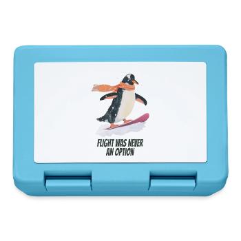 flight was never an option- Lustiger Pinguin - Brotdose - Saphirblau - Vorne