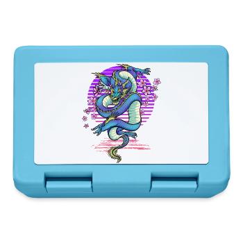 Drache Kirschblüten Fantasy - Brotdose - Saphirblau - Vorne
