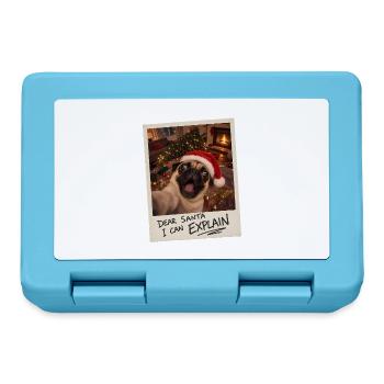 Dear Santa I Can Explain Mops Selfie - Brotdose - Saphirblau - Vorne