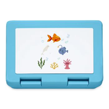 Fisch Unterwasser Kinder Wal Seeteufel - Brotdose - Saphirblau - Vorne
