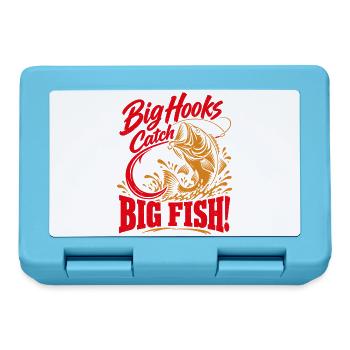 Big Hooks Catch Big Fish – Angler Spruch - Brotdose - Saphirblau - Vorne