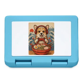 Corgi Gamer mit Controller und Nudelsuppe - Brotdose - Saphirblau - Vorne
