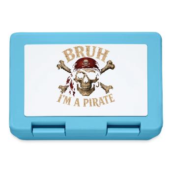 Bruder, ich bin ein Piraten-Retro-Piratenschädel - Brotdose - Saphirblau - Vorne