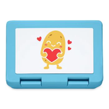 Kawaii Herzumarm-Kartoffel - Brotdose - Saphirblau - Vorne