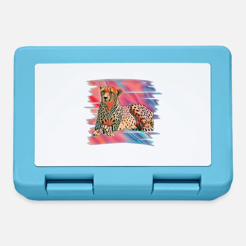 guépard - Boîte à goûter - bleu saphir