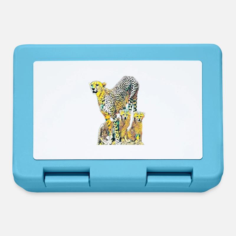 guépard - Boîte à goûter - bleu saphir