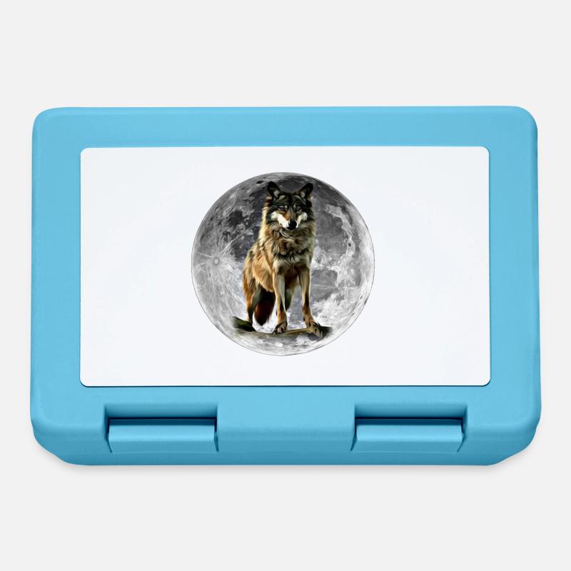 wolf - Lunchbox - sapphire blue