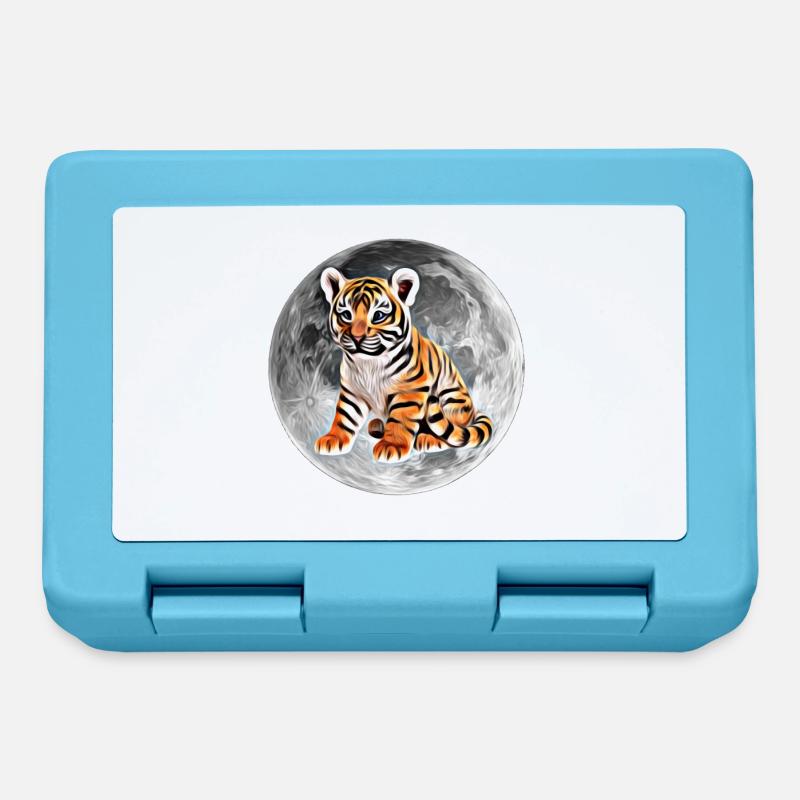 tigre - Boîte à goûter - bleu saphir
