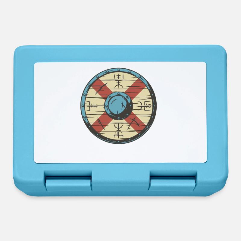 Wikinger Schild - Brotdose - Saphirblau