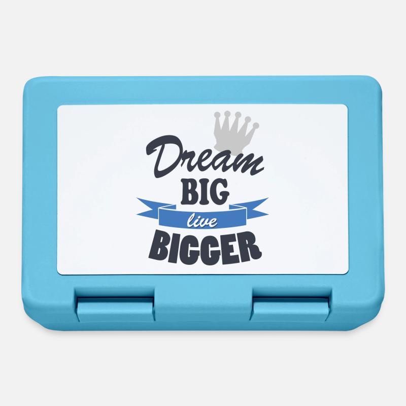 Dream Big Live Bigger Krone Spruch Typografie stil - Brotdose - Saphirblau