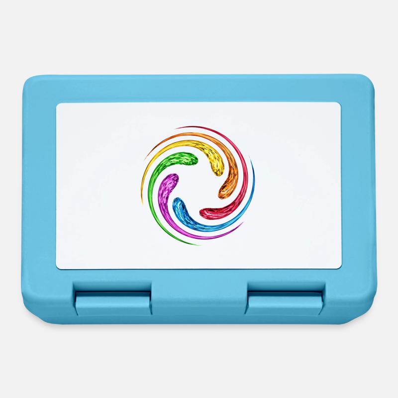 Infinity Spirale Unendlichkeit Steine Regenbogen - Brotdose - Saphirblau