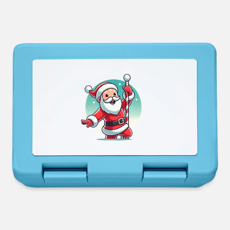 Fröhliche Santa Pole Dance Grafik - Brotdose - Saphirblau