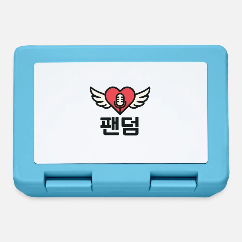 K-Pop Heart with Wing and Microphone Design - Lunchbox - sapphire blue