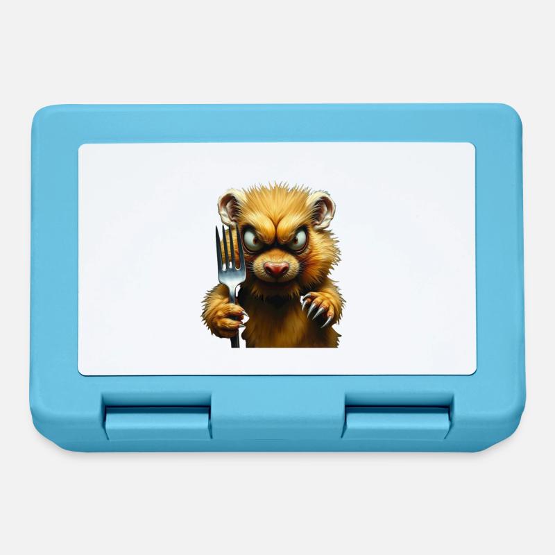 Hamster d’horreur avec fourchette - Boîte à goûter - bleu saphir
