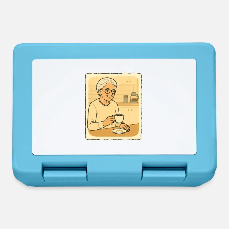 Le moment café de grand-mère - Boîte à goûter - bleu saphir