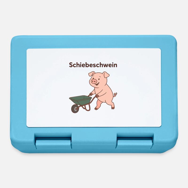 Pousser le cochon - Boîte à goûter - bleu saphir