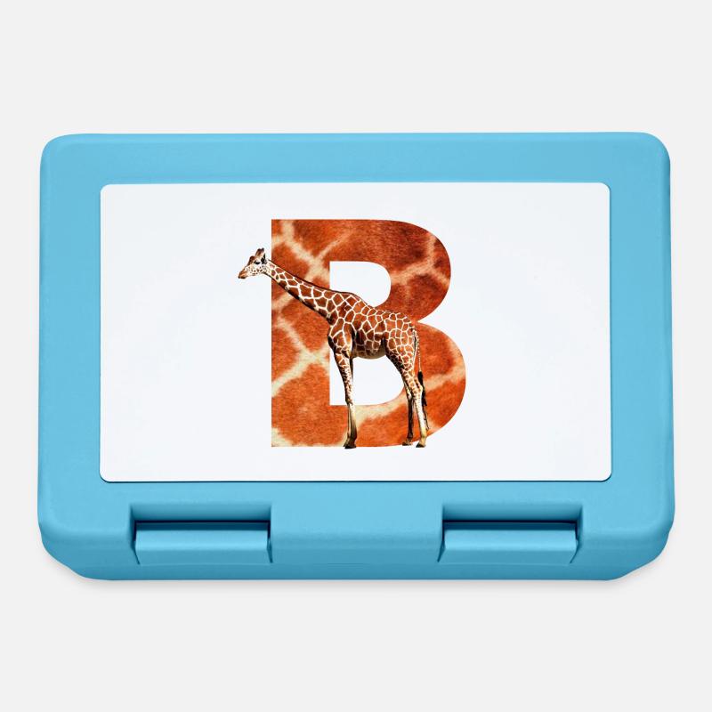 Girafe B - Boîte à goûter - bleu saphir