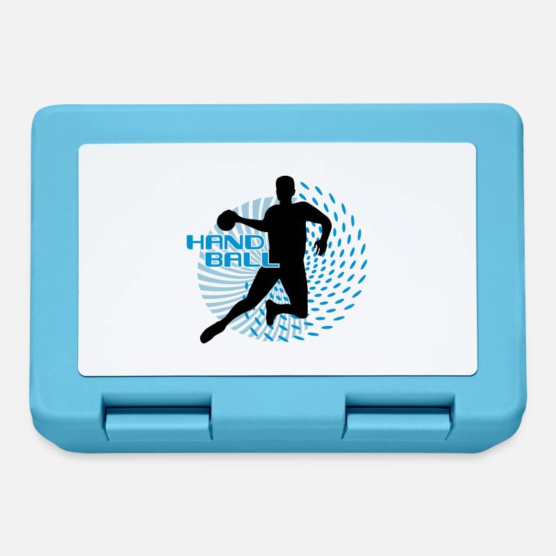 joueurs de handball dans le tourbillon de cercle - Boîte à goûter - bleu saphir