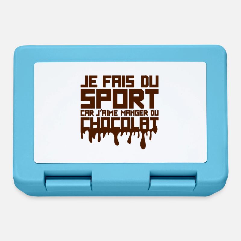 aime manger chocolat citation sport - Boîte à goûter - bleu saphir