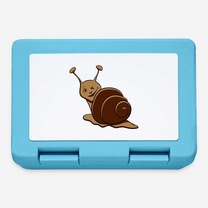 Escargot drôle clin d’oeil - Boîte à goûter - bleu saphir