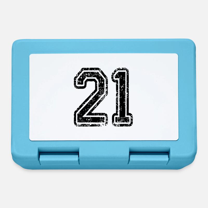 21 numéro de maillot de sport, 21 numéro de dos - Boîte à goûter - bleu saphir