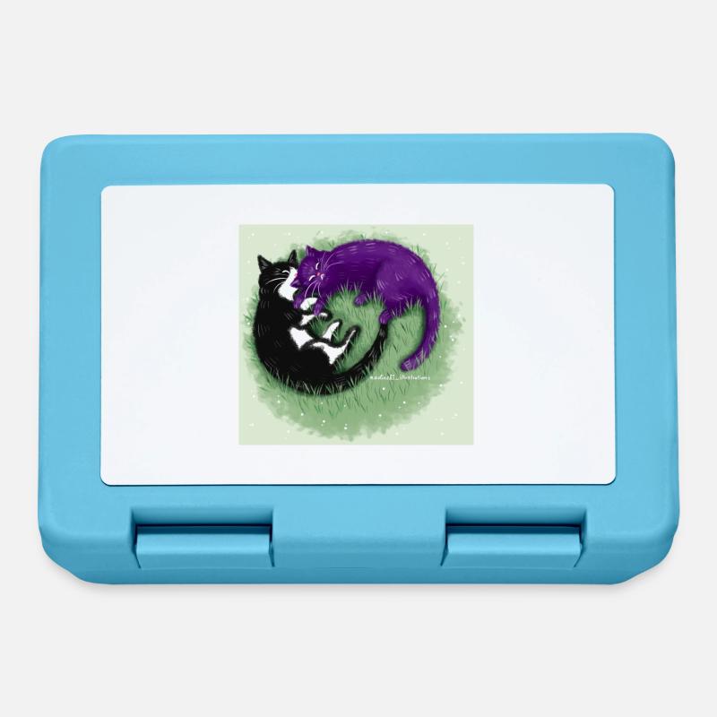 Ying Yang Chats - Boîte à goûter - bleu saphir