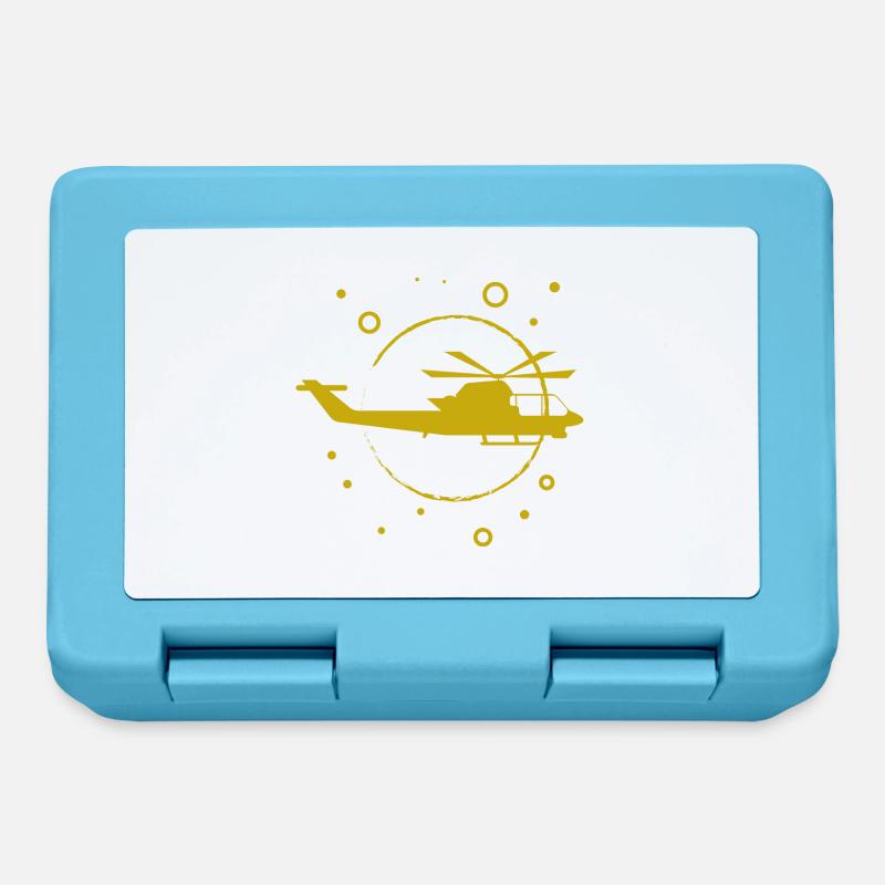 Hélicoptère - Hélicoptère - Avion à rotor - Boîte à goûter - bleu saphir
