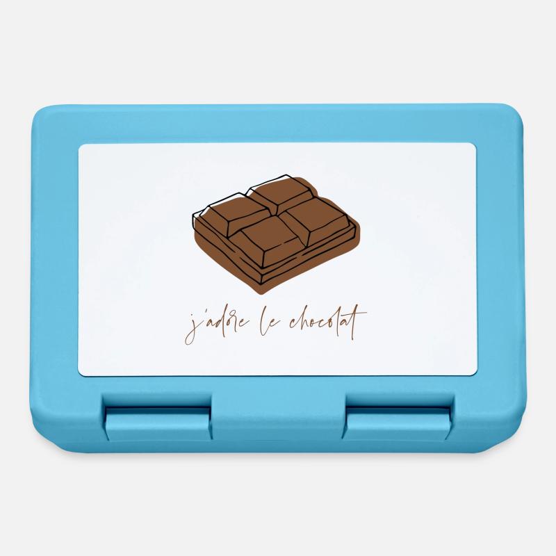 J'adore le chocolat - Boîte à goûter - bleu saphir