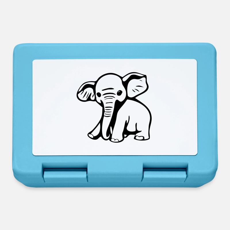 Baby elephant in a comic book style - Lunchbox - sapphire blue