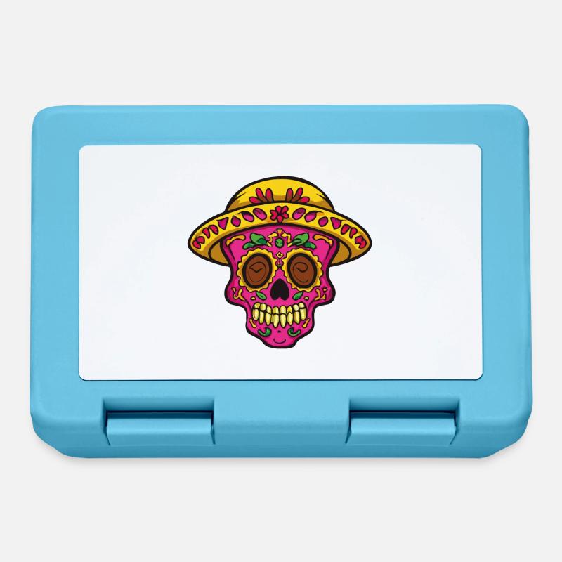Crâne mexicain - Boîte à goûter - bleu saphir