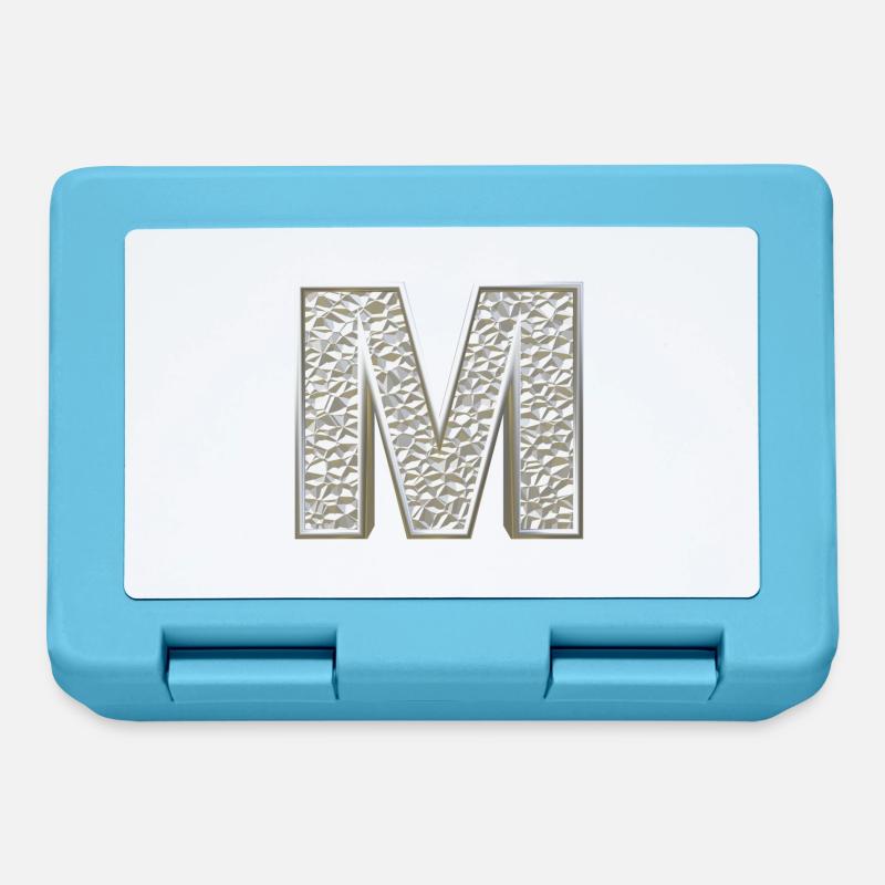 M, letter, letter M, initial, initial M, monogram, - Brotdose - Saphirblau
