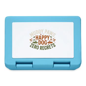 uddy Paws Happy Dog Zero Regrets – Lustiges Hundeh - Brotdose - Saphirblau - Vorne