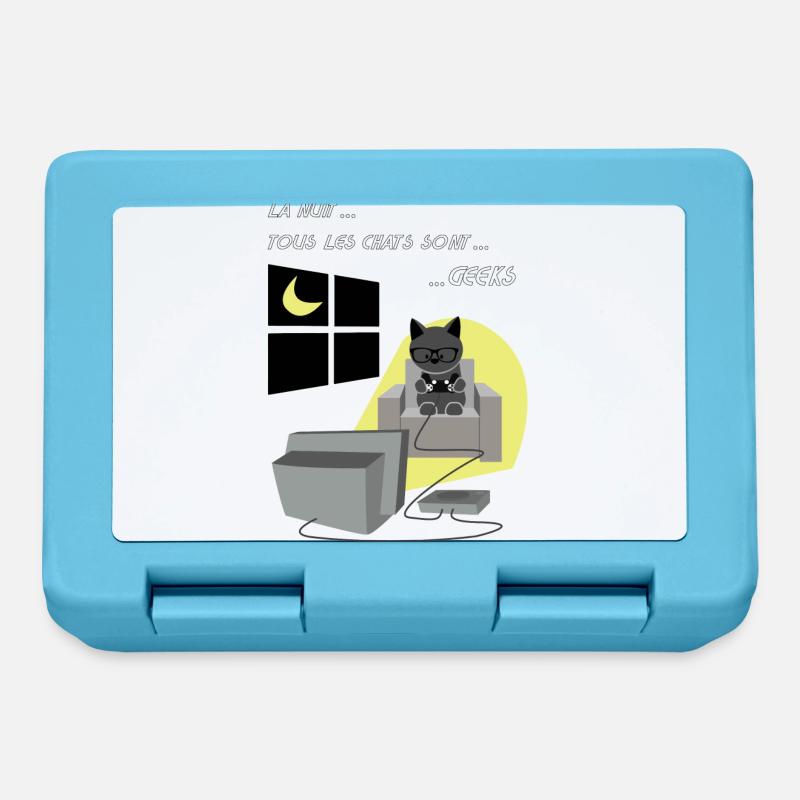chats geeks - Boîte à goûter - bleu saphir