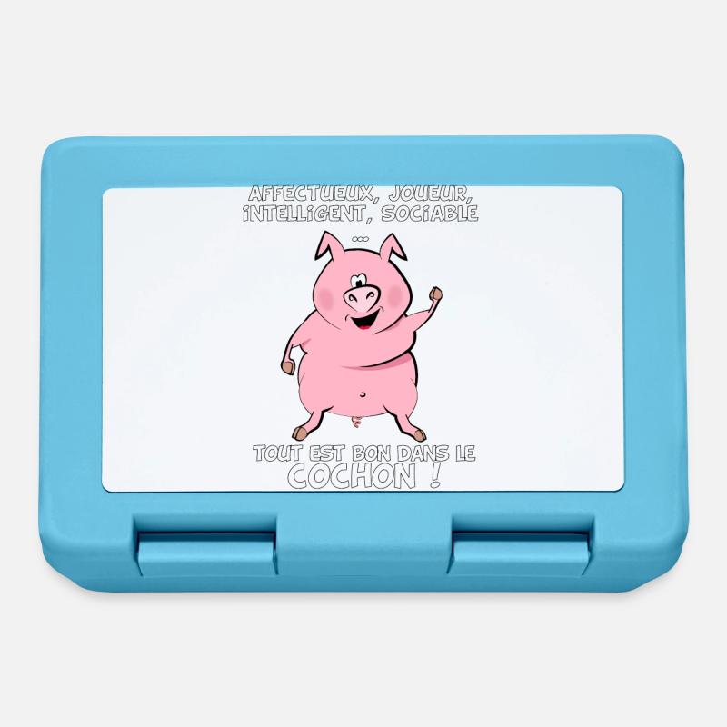 Tout est bon dans le cochon ! - Boîte à goûter - bleu saphir