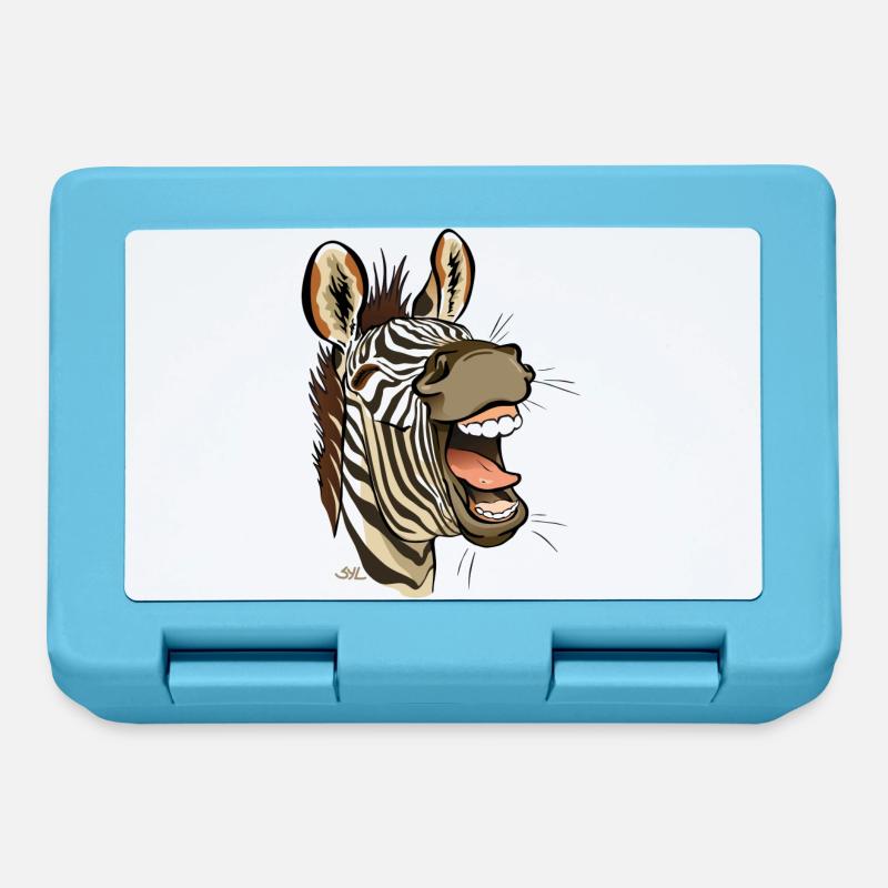 Zebra lachen - Brotdose - Saphirblau
