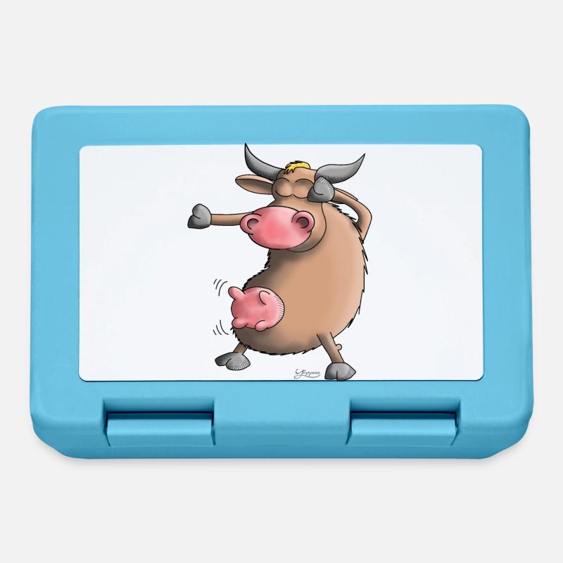 Funny Dab Dance - Cow - Dancing - Lunchbox - sapphire blue