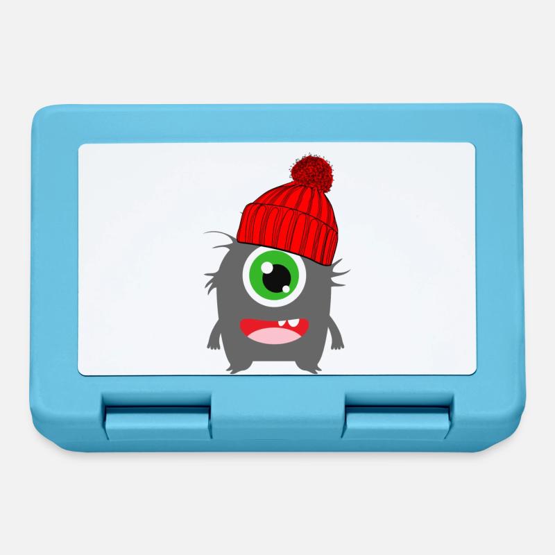 Monster Einäugi Winter red - Lunchbox - sapphire blue